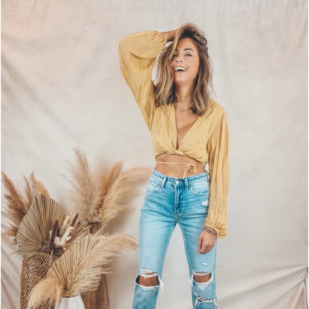 Yellow Mustard Tie Top